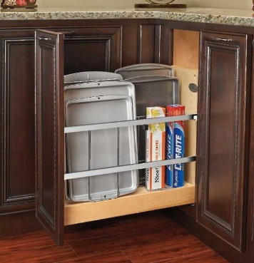 Rev-A-Shelf - 8" Base Cabinet Pullout Tray Divider/Foil Holder with Blumotion Soft-Close