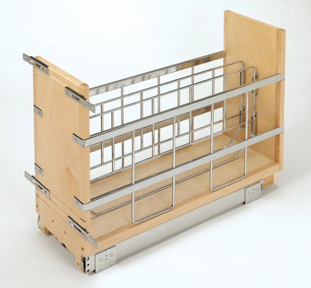 Rev A Shelf - Base Cabinet Pullout w/ Tray Divider/Foil Wrap Holder Soft Close Ball Bearing