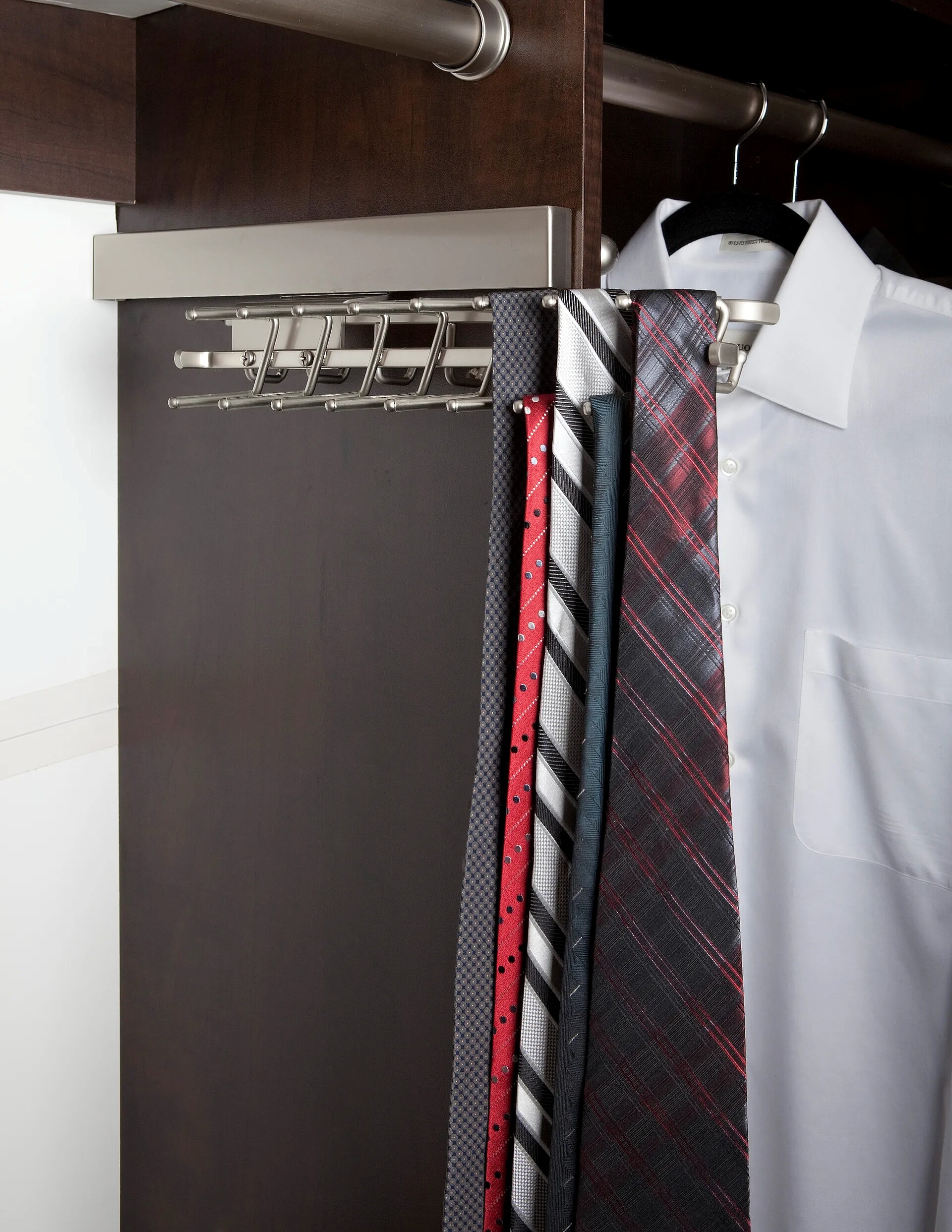 Rev-A-Shelf - Deluxe Slide Tie Rack - Satin Nickel