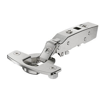 Hettich thin door hinge, door thickness from 10 mm, soft closing, full overlay, 110°, dowel (8 ø x 8) - Blum Pattern