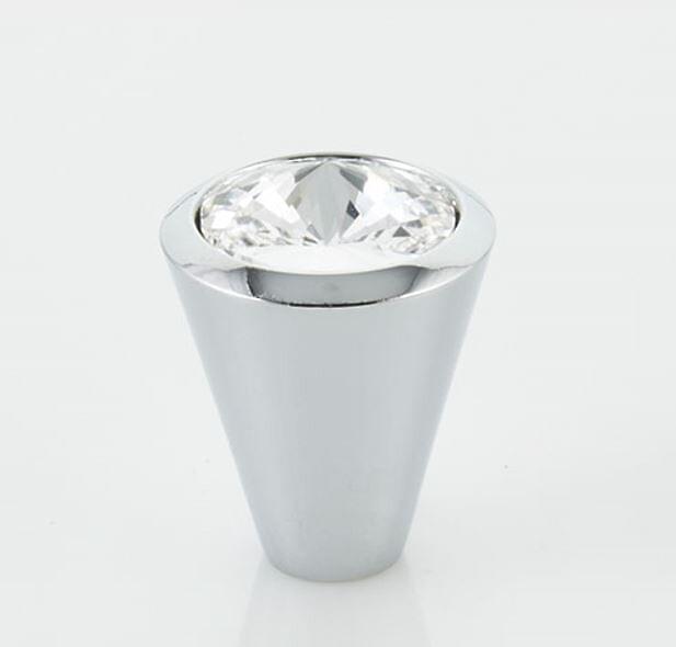 354-SWA Knob 1" Round Knob Polished Chrome/Swarovski Crystal