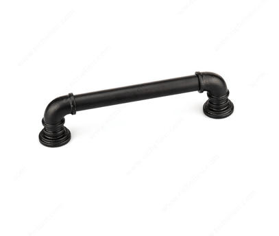 Traditional Forged Pull 160mm CC Matte Black Iron Pull
