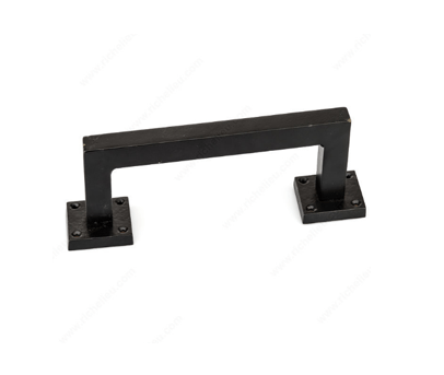 Traditional Forged Pull 220mm CC Matte Black Iron Pull