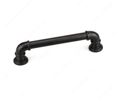 Traditional Forged Pull 224mm CC Matte Black Iron Pull