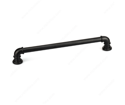 Traditional Forged Pull 384mm CC Matte Black Iron Pull