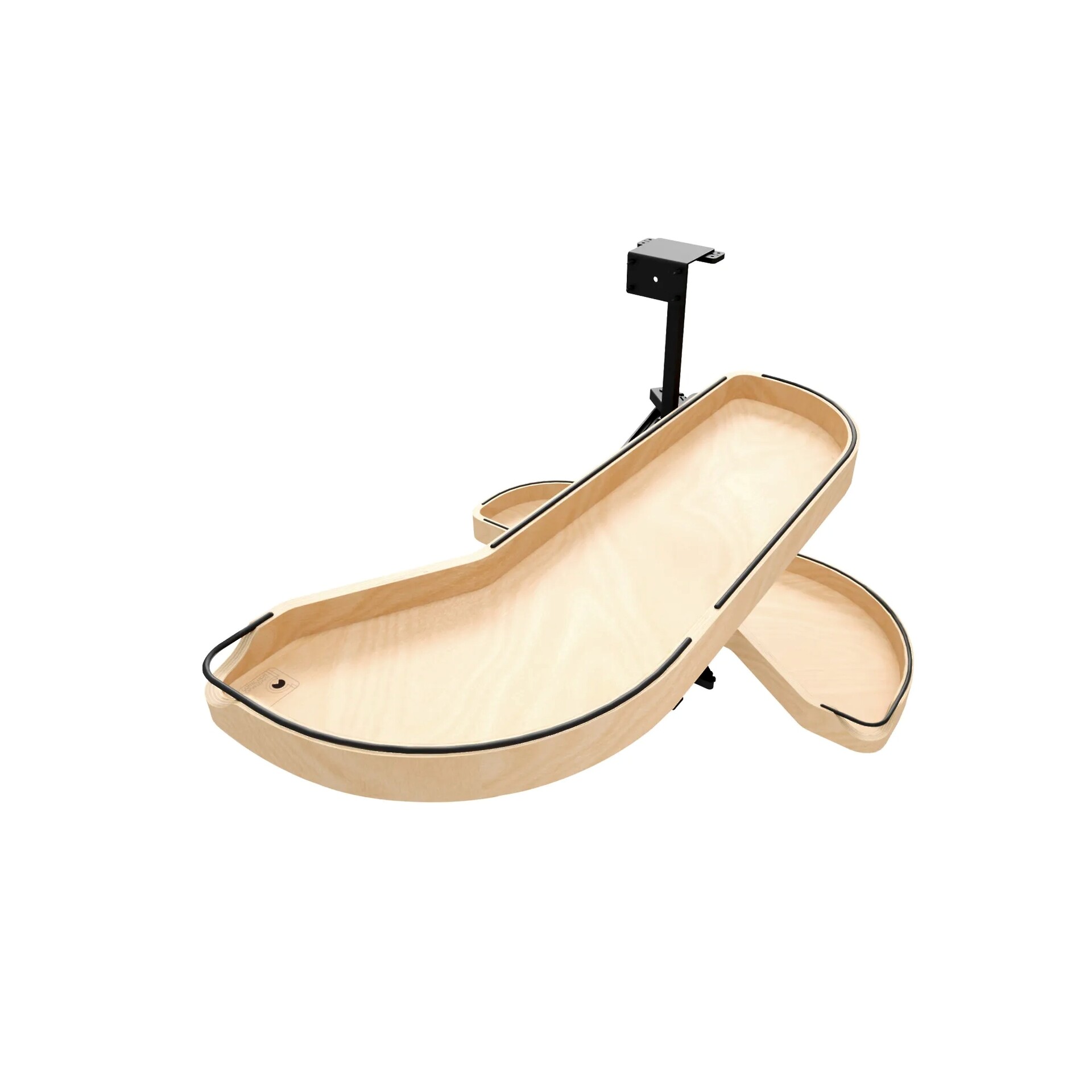 Two-Tier Craftsman Collection Maple Girasolo w/ Soft-Close and Black Accents for Right Opening/Blind Left Corner Cabinet - 12" Opening