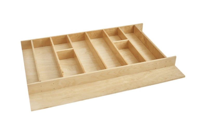 33 1/8" Maple Cut-To-Size Insert Wood Utility Organizer for Drawers